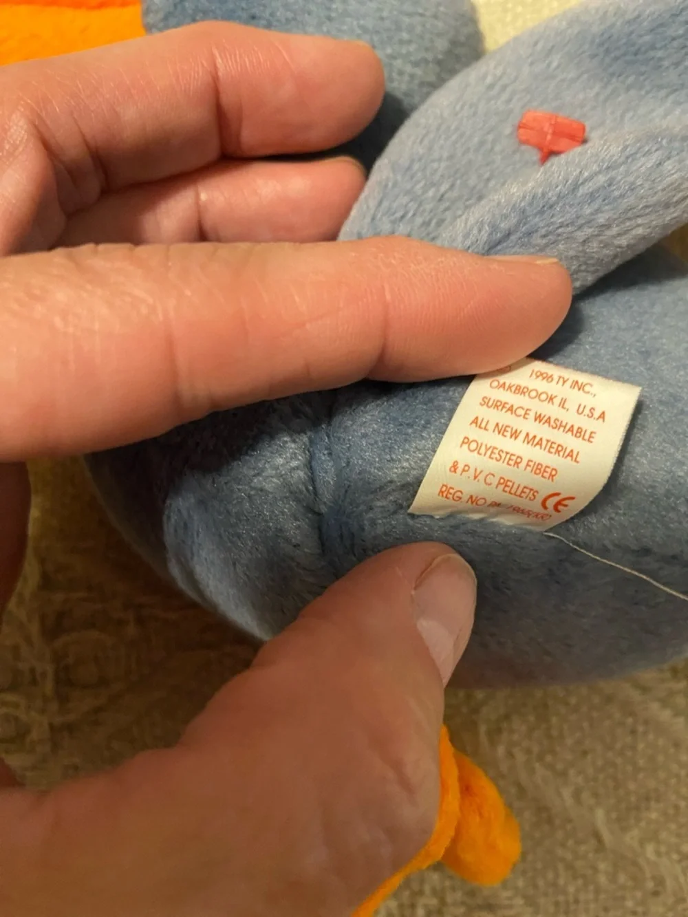 Ty Plush Scoop - Gray and Orange Beaks